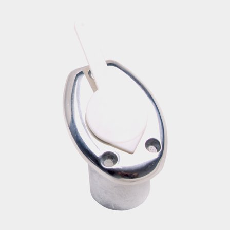 Soporte para mástil de bandera para barco con cierre rápido, acero inoxidable, empotrado, para mástil de bandera Ø20 mm, con orificio de drenaje