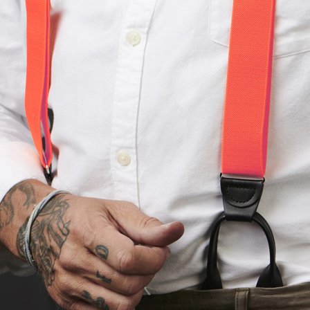 Tirantes anchos para botones naranjas para hombres - Tirantes para botones