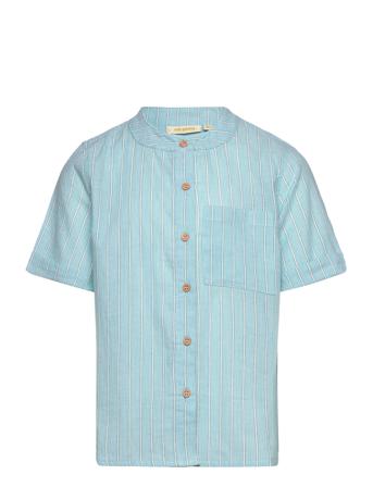 Sgleo S_S Shirt Shirts Short-sleeved Shirts Blå Soft Gallery*Betinget Tilbud