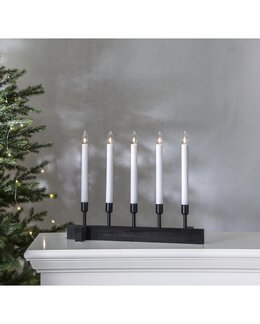 Adventslysestake Vind av tre Svart - Star Trading