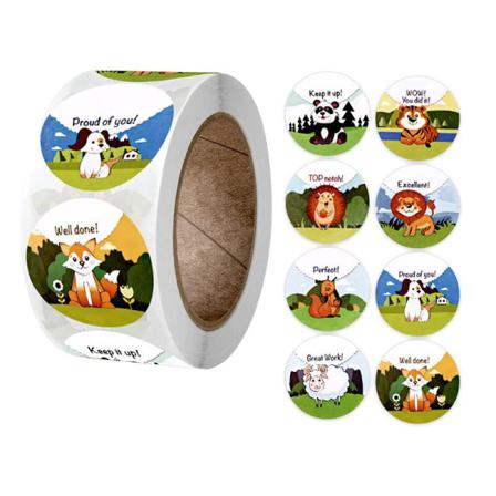 500st Stickers Klistermärken - Djur Motiv - Cartoon Multifärg