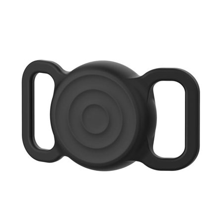 AirTag-hållare i silikon för hund- och katthalsband – Svart