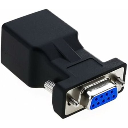 RJ45 - RS232, DB9 9-nastainen sarjaportti uros - RJ45 naaras Cat5e/6 Ethernet/LAN-jatkoadapteri (naarasliitin)/NC/
