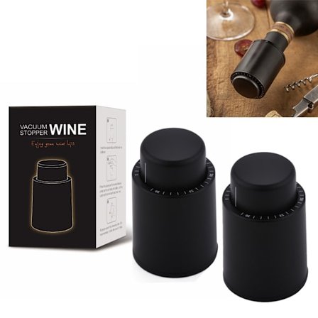 stk Flaskekork, Vakuum Vinstopper, Gjenbrukbar Champagne Vakuumstopper med Datomerking, Beste Gave til Vinelskere Julegave