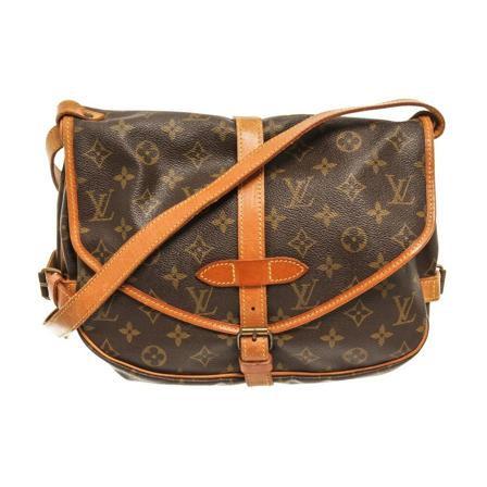 Louis Vuitton Vintage Pre-owned Louis Vuitton Brown Monogram Canvas Saumur 30 Crossbody Tas , Bruin , Dames , Maat: ONE Size Vintage Tassen