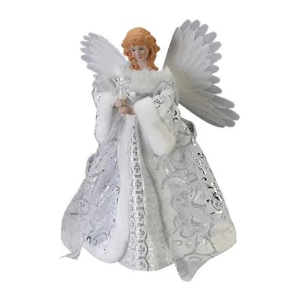 LED-ängel Julgrans Toppfigur, 10 tum, Elfenben och Guld