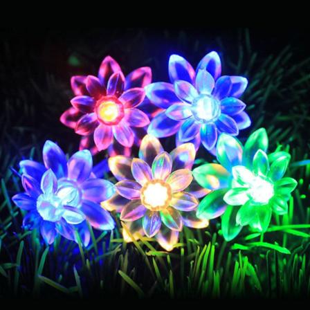 Kirsebærblomster Blomsterkranslampe AA batteridrevet LED-streng Fairy Lights Krystallblomster Innendørs bryllup juledekor Colorful3 3m 20led