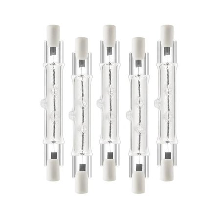 5-pak R7s 118mm 400W 230V, R7s Halogen Lineær Lyskilde, Dæmpbar Halogenpære til Byggearbejde 400W