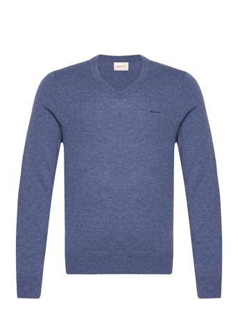 Extrafine Lambswool V-Neck Tops Knitwear V-necks Blue GANT
