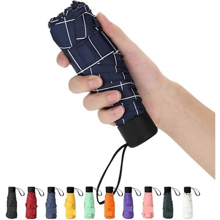Resparapluie de voyage, léger et compact, avec étui de protection