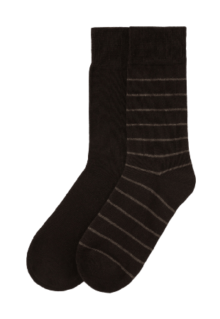 NORVIE Randiga strumpor, 2-pack Strumpor Brun 41/45