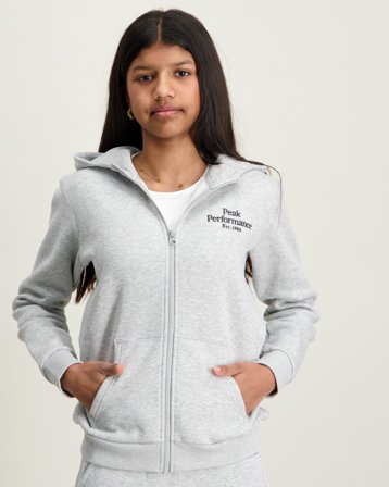Peak Performance Jr Original Zip Hood Gris Sweats à capuche Fille - Kids Brand Store