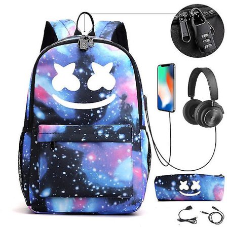 Dj Marshmello Rygsæk Børn Skole Taske Kvinder Rygsæk Teenagere Skole Tasker Lærred Studerende Til Dreng Pige Børn Taske