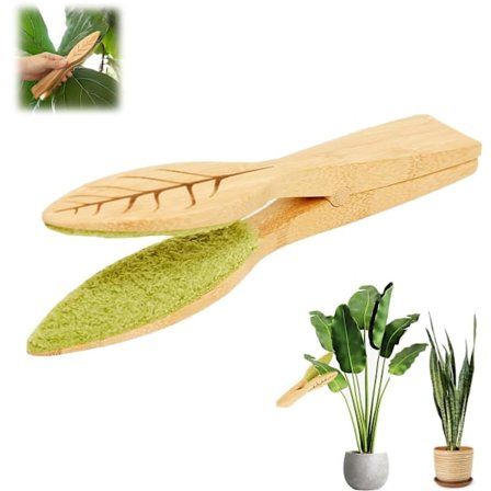 Bladrensningspincet, Planteblad fnugrenser med træhåndtag, til indendørs udendørs stueplanter, bladrensningsværktøj let at bruge - renser begge sider 