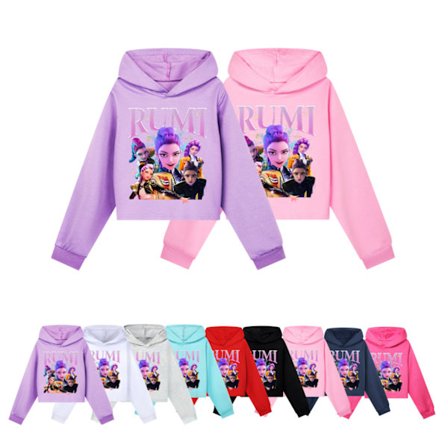 K-POP Devil Hunter Huppari - Tyttöjen Puoliksi Vyötäröstä Lyhyt Huppari, HUNTRX Huppari, Lasten Rento Huppari