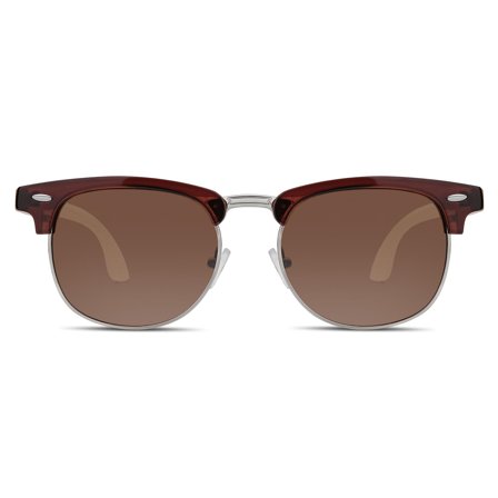 Brune Bambus Browline Solbriller til mænd - Solbriller i træ