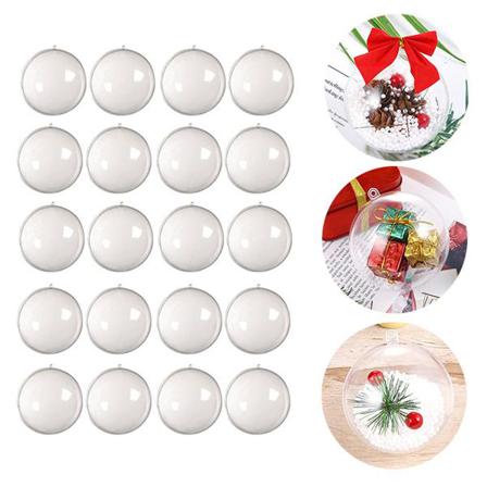 20 St Klar Plastfyllbar Prydnadsboll Till Jul 8cm