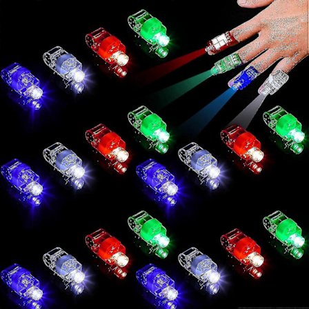 60 st Fingerlampor för barn LED Fingerlampor Finger Glow Sticks för LED Light Up Party Supplies Rave Laser Sorterade Leksaker Tz