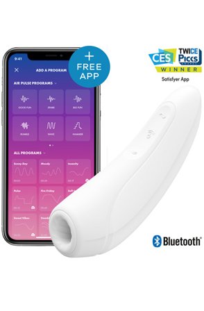 Satisfyer Curvy 1+ White Appstyrd klitorisstimulator - Blushme.se