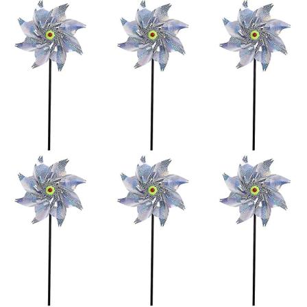 6-pack vindflöjel fågelavvisande, vindkvarnreflektor, laserreflekterande vindkvarn fågelavskräckande