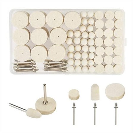 Ullpusshoder 123 stykker med skaft i rustfritt stål