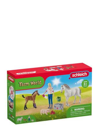 Schleich Vet Visiting Mare And Foal Toys Playsets & Action Figures Play Sets Multi/mønstret Schleich*Betinget Tilbud