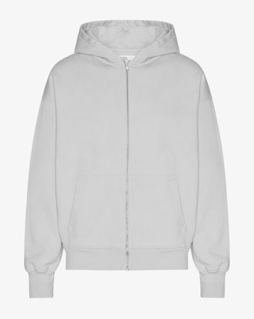 Organic Oversized Zip Hood - Faded Grey