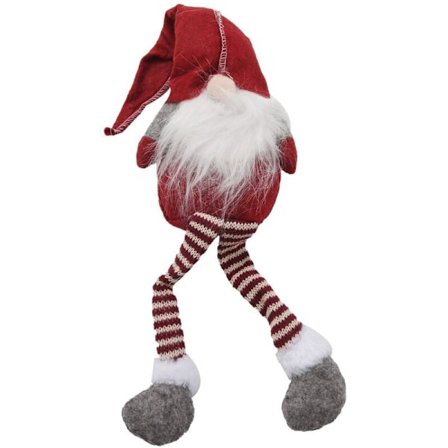 Jouluinen söpö istuva pitkäjalkainen tonttufestivaali Uudenvuoden illalliskutsujen joulukoristeet (punainen)