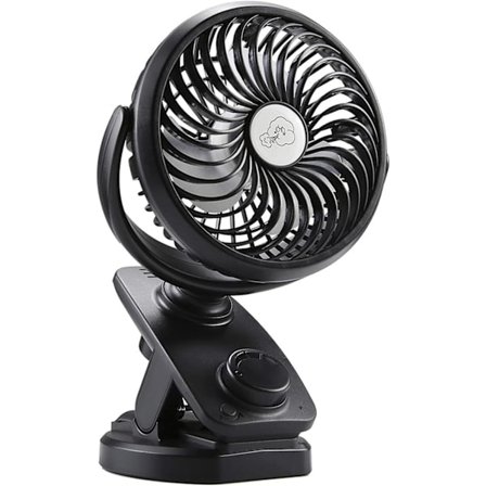 Mini Bordsfläkt, Clip-on Fläkt med 90° Automatisk Rotation 360° Rotation, USB-Fläkt med Diffuserfunktion för Hemmakontor Bil Barnvagn (3600 mAh 