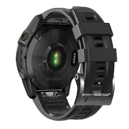 For Garmin Tactix 7 Pro/Fenix 7X/Fenix 6X Pro Silikonrem 26mm Armbånd med Svart Spenne (Svart)
