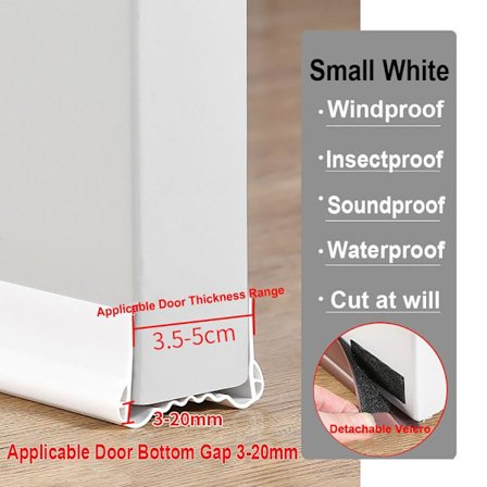 100 cm Dør Bund Tætningsliste Støjreduktion LILLE HVID
