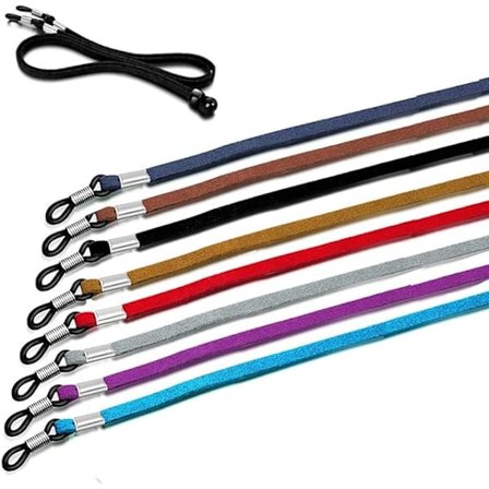 8 stk. skinn brillesnorer, brillesnorer, brillesnorer, til solbriller, lesebriller, briller