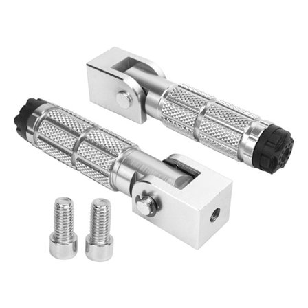 2 stk. Motorcykel sammenklappelige fodhviler M8 Antislip aluminiumslegering Universal til cykler ATV UTV Go Kart Sølv