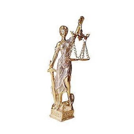Justice Fairness Gudinde Statue Resin Blind Lov Lady Skulptur med Vægt Græsk Romersk Figur til Samlere og Gave Guld