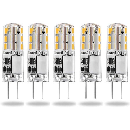 G4 LED-lampor 12v AC/DC Varmvitt 3000k 120lm,2w,15-20w G4 Halogen Jc Typ Bi-pin Ersättningskapsel Energisparande, Ej Dimbar Ljus(5 st