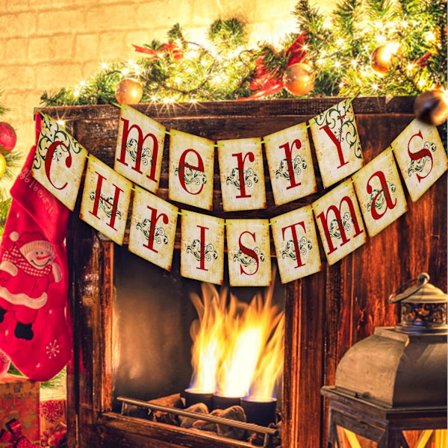 Hyvää Joulua Banneri, Vintage Joulu Koristeet Viktoriaaninen Tyyli Joulu Viirinauha Banneri Joulukuusen Koristeet