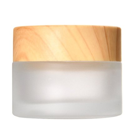 Kosmetikkbeholdere i glass med lokk, runde frostede kosmetikkrukker, små tomme prøveglass for sminke, kremer, prøver