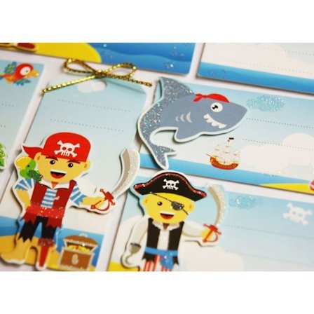 8 selvklæbende gaveetiketter - Pirates - Cordelettes