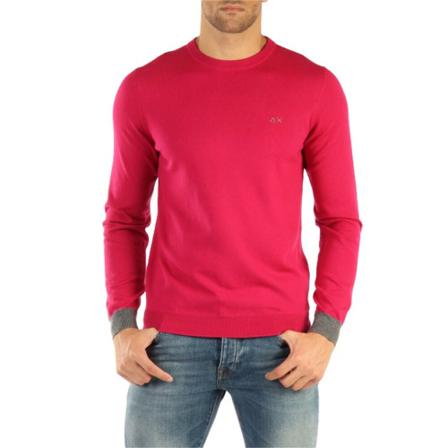 Sun68 - Stickade Tröjor - Röd - Herr - Storlek: 2xl, Herr, Storlek: 2XL