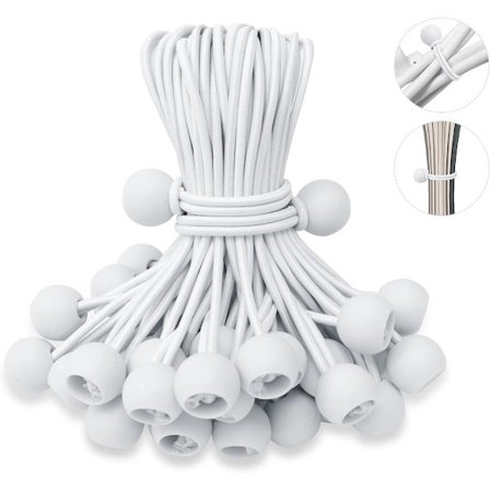 50 stk - 6 " - Elastisk tau - Elastisk snor - Stram strikk - Strammesnor - Ballstrikker