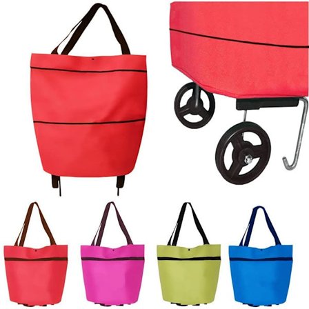 Letvægts Indkøbsvogn Sammenklappelig Indkøbspose Mini Indkøbsvogn