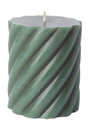 Åhléns Home Vridet blockljus 8 cm Ljus & ljusstakar Grön ONESIZE