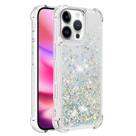 Glitter Bling TPU Case iPhone 16 Pro Max Silver