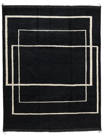 243X309 Tapis Squared Moderne Noir/Jaune (Laine, Afghanistan) Carpetvista
