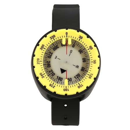 CP 991 Kevyt Vahva Magneetti 50M Vedenpitävä Valoisa Sukellusrannekompassi Keltainen