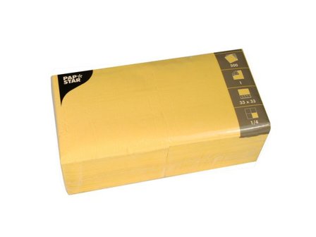 PAPSTAR Servett 1-lags 33x33cm gul 500/fp - Lyreco - Kök och servering - Servetter och dukar - Servett - 1-lagers