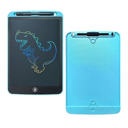 10 tums LCD skrivplatta, blå raderbar ritplatta med raderingsknapp, anteckningsblock, magisk griffeltavla, lärande, arbete, klottra, rita, pedagogisk 