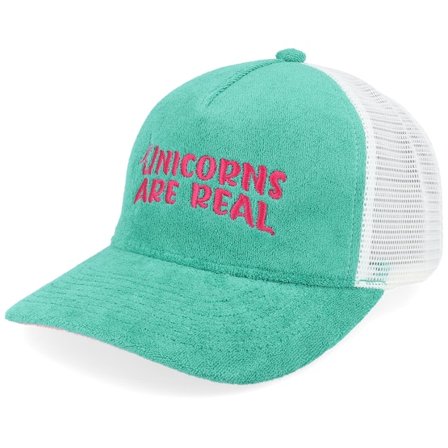 Unicorns - Verde trucker Gorra - Unicorns Are Real Terry Teal/White A-frame Trucker @ Hatstore