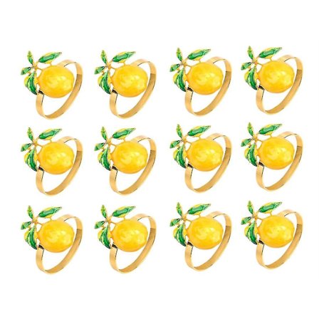 12 delar Citron servettringar Sommar servetthållare Tropical F DXGHC