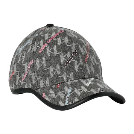 Karl Lagerfeld, Monogram Dnm Print Cap Szary, Kobieta, Rozmiar: ONE Size